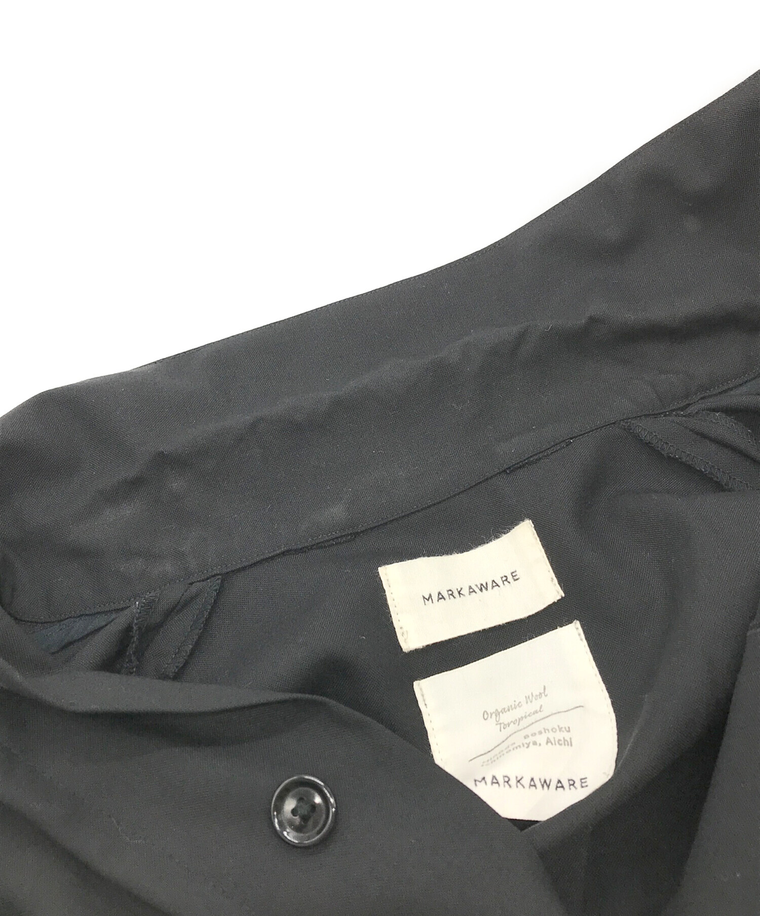 MARKAWARE 長袖シャツ　2 ウール　ブラックA19A-11SH01C MARKAWARE(マーカウェア) / 長袖シャツ/2/ウール/BLK/A19A-11SH01C