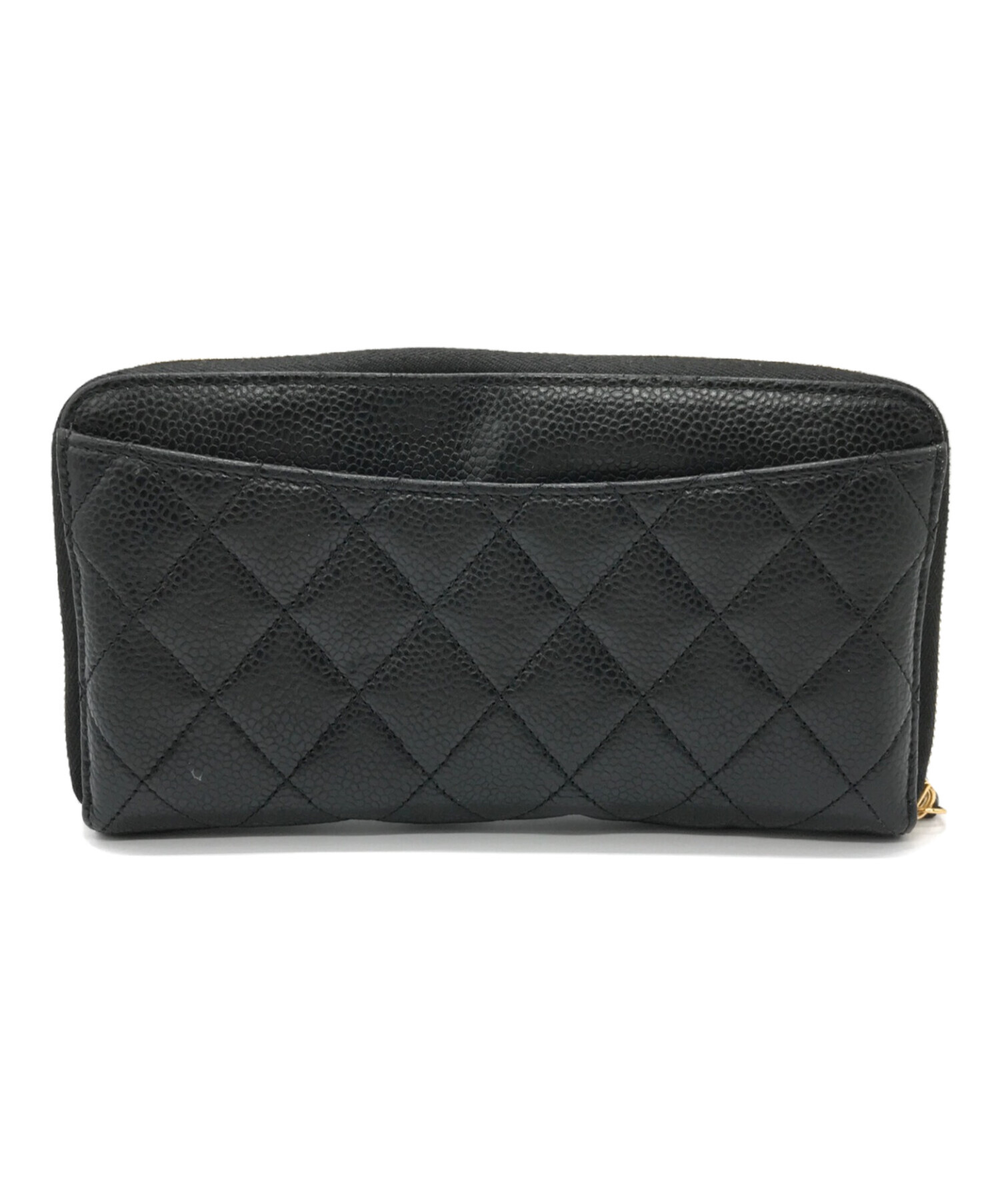 中古・古着通販】CHANEL (シャネル) ココマークキャビアスキンラウンド