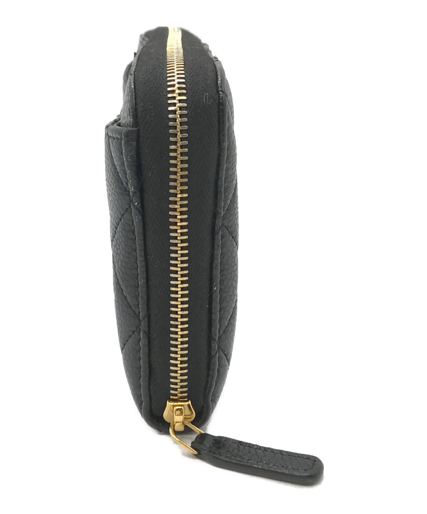 中古・古着通販】CHANEL (シャネル) ココマークキャビアスキンラウンド