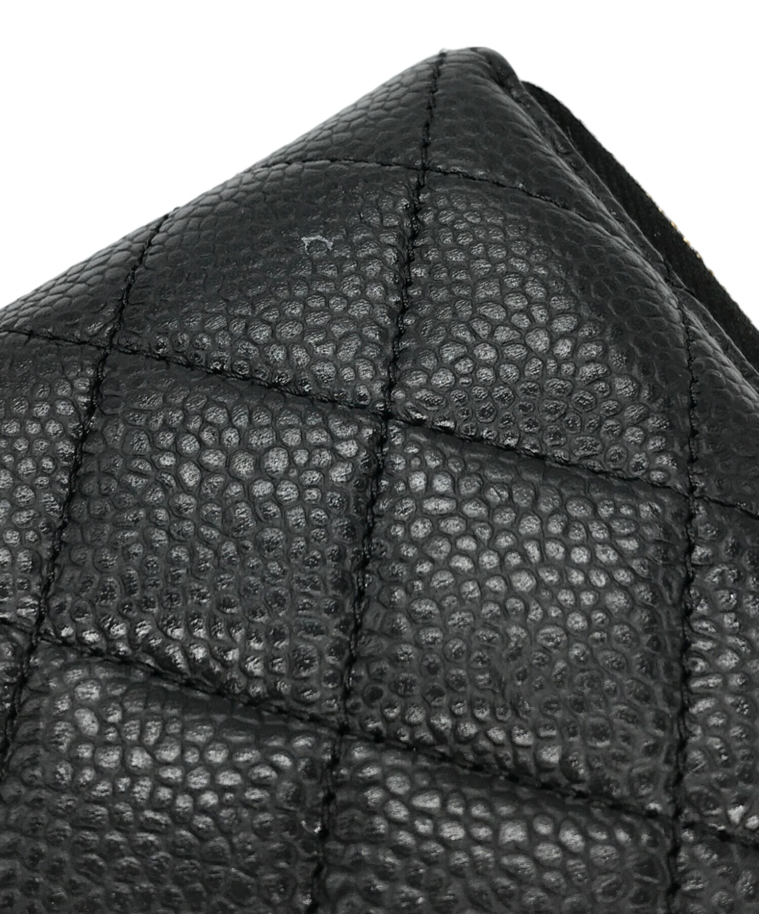 中古・古着通販】CHANEL (シャネル) ココマークキャビアスキンラウンド