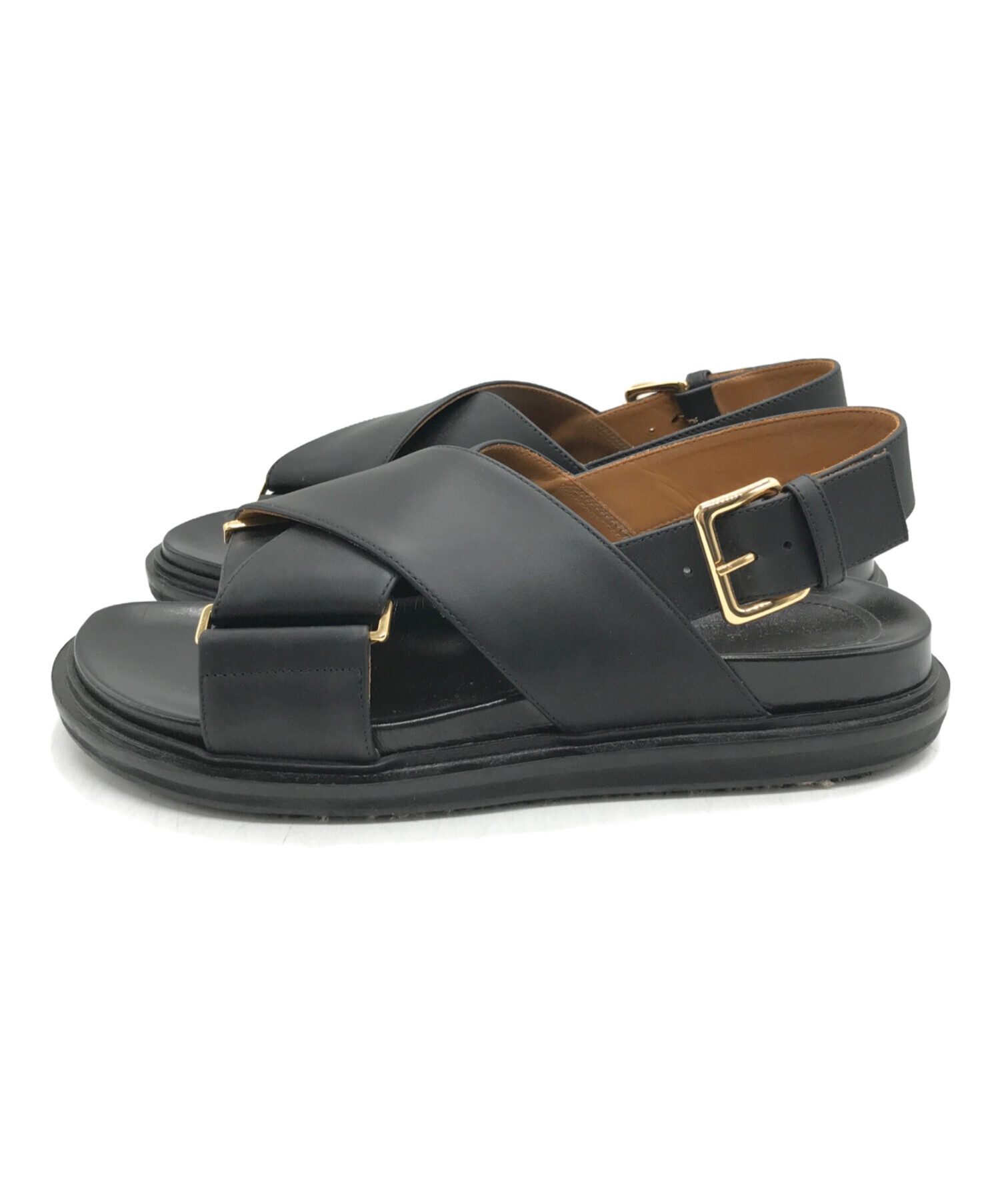 中古・古着通販】MARNI (マルニ) FB CRISCROSS SANDAL ブラック 中古・古着通販】MARNI (マルニ) FB CRISCROSS SANDAL ブラック