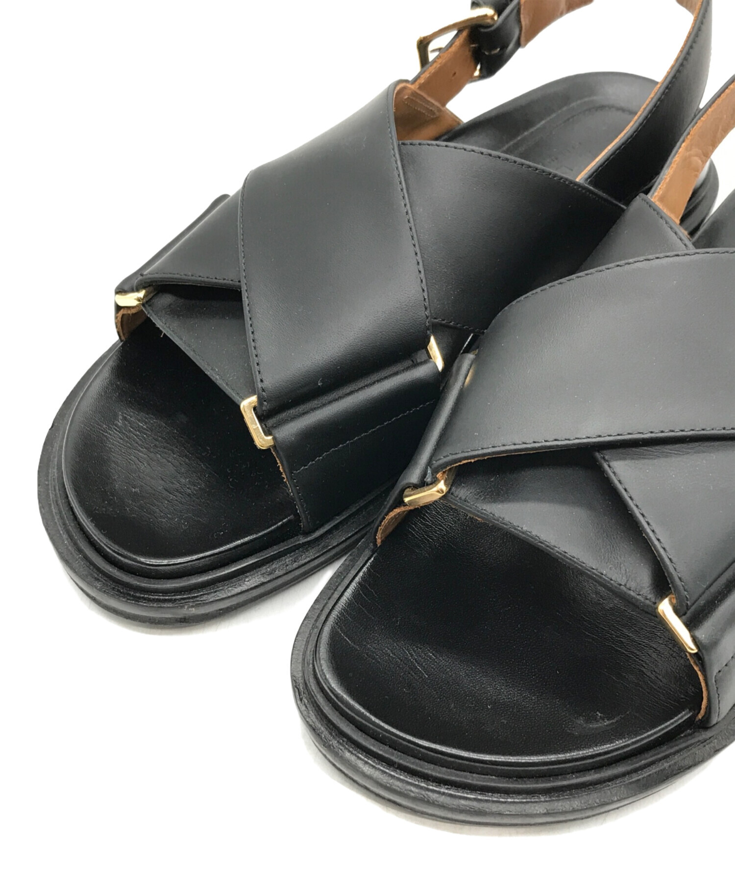 中古・古着通販】MARNI (マルニ) FB CRISCROSS SANDAL ブラック 中古・古着通販】MARNI (マルニ) FB CRISCROSS SANDAL ブラック