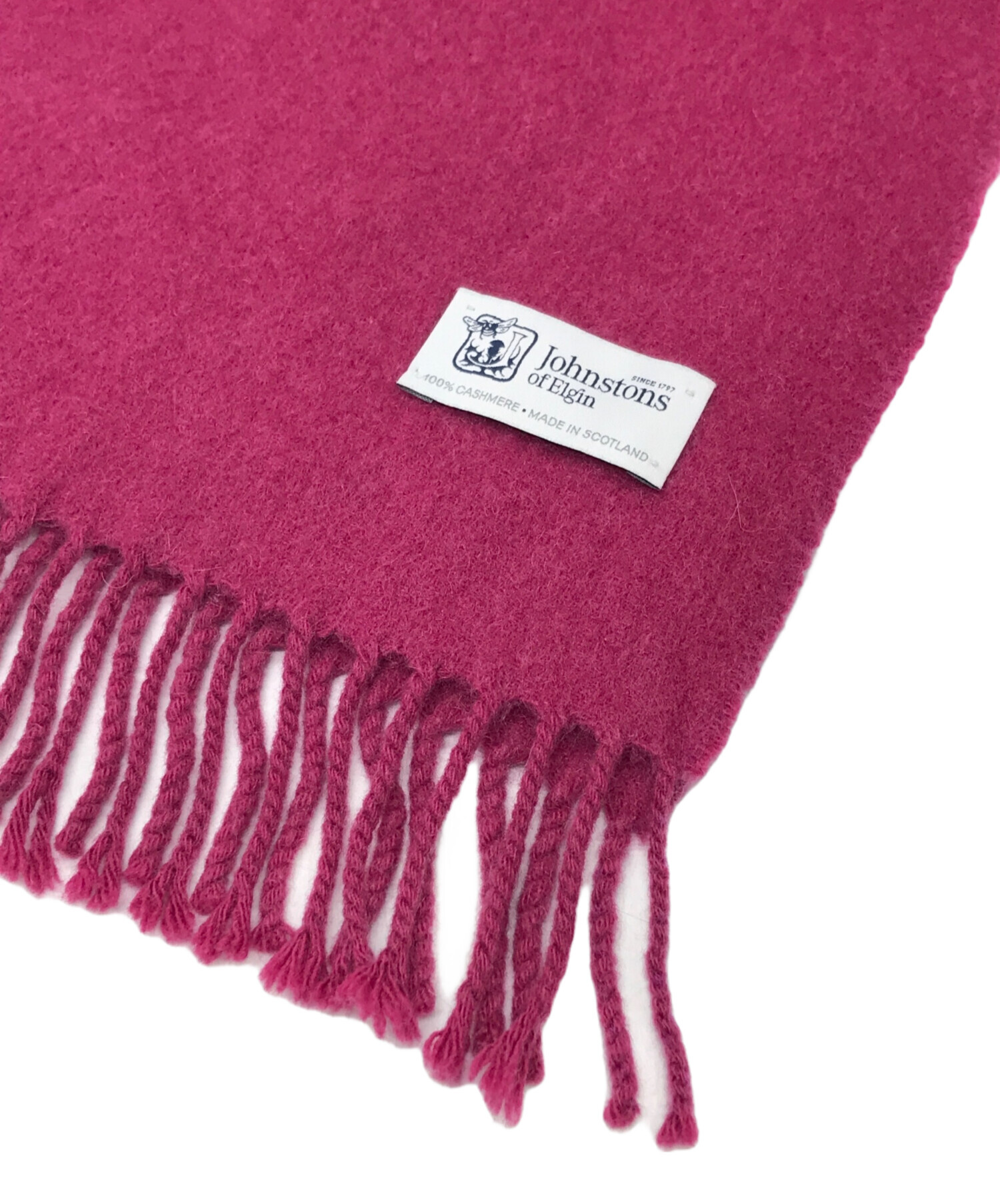 【未使用】ジョンストンズオブエルガン カシミヤ100% 大判ストール ピンク 中古・古着通販】JOHNSTONS OF ELGIN (ジョンストンズオブエルガン