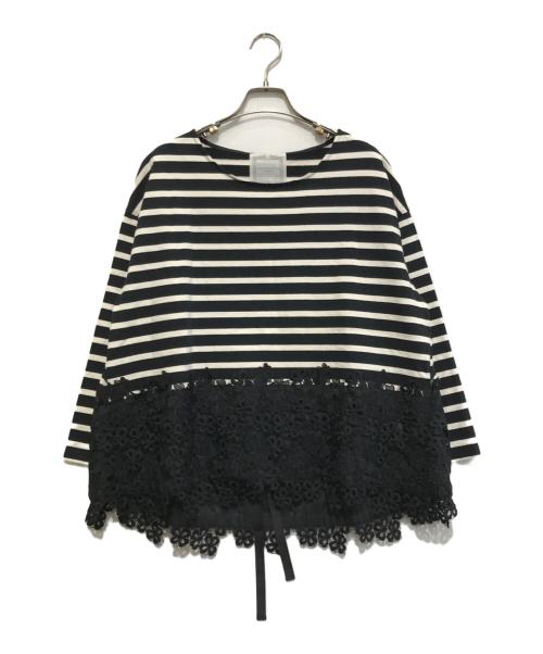 中古・古着通販】BEARDSLEY (ビアズリー) 裾レースボーダーカットソー