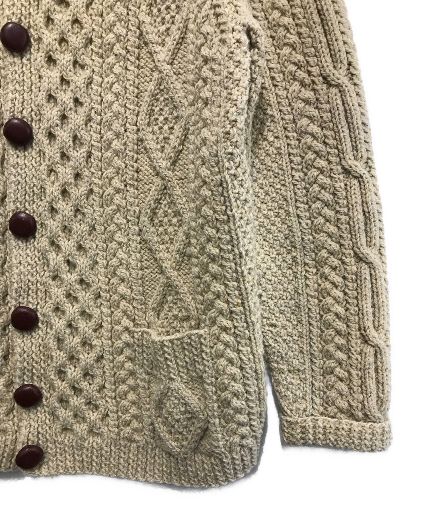 ヴィンテージニットカーディガン 中古・古着通販】VINTAGE (ヴィンテージ) 古着アランニット