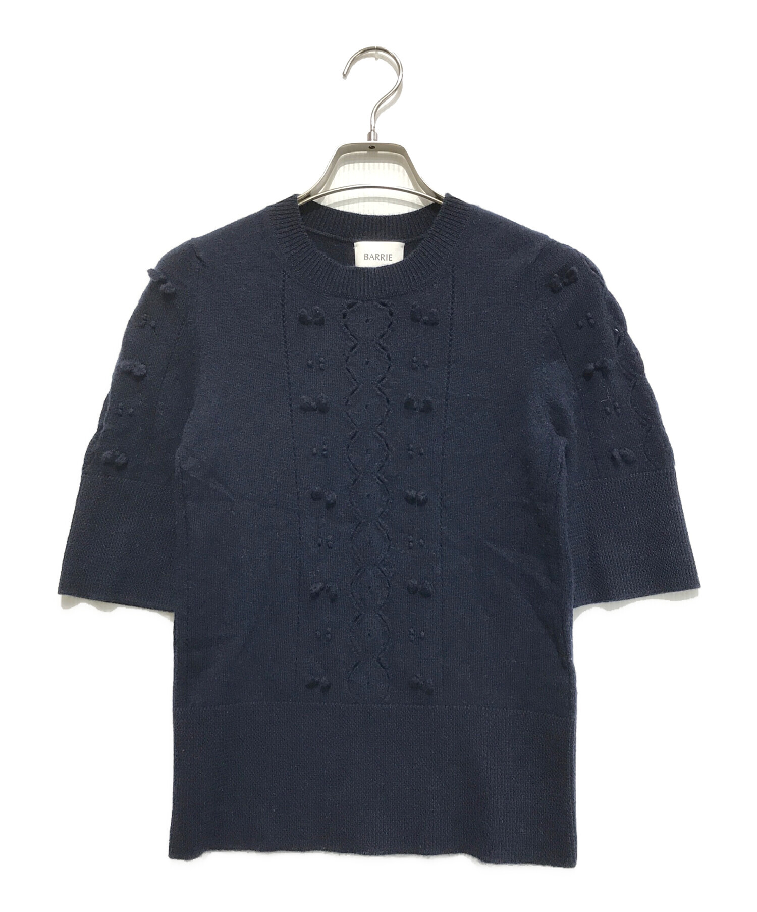 中古・古着通販】BARRIE (バリー) S/Sカシミヤニット ネイビー サイズ