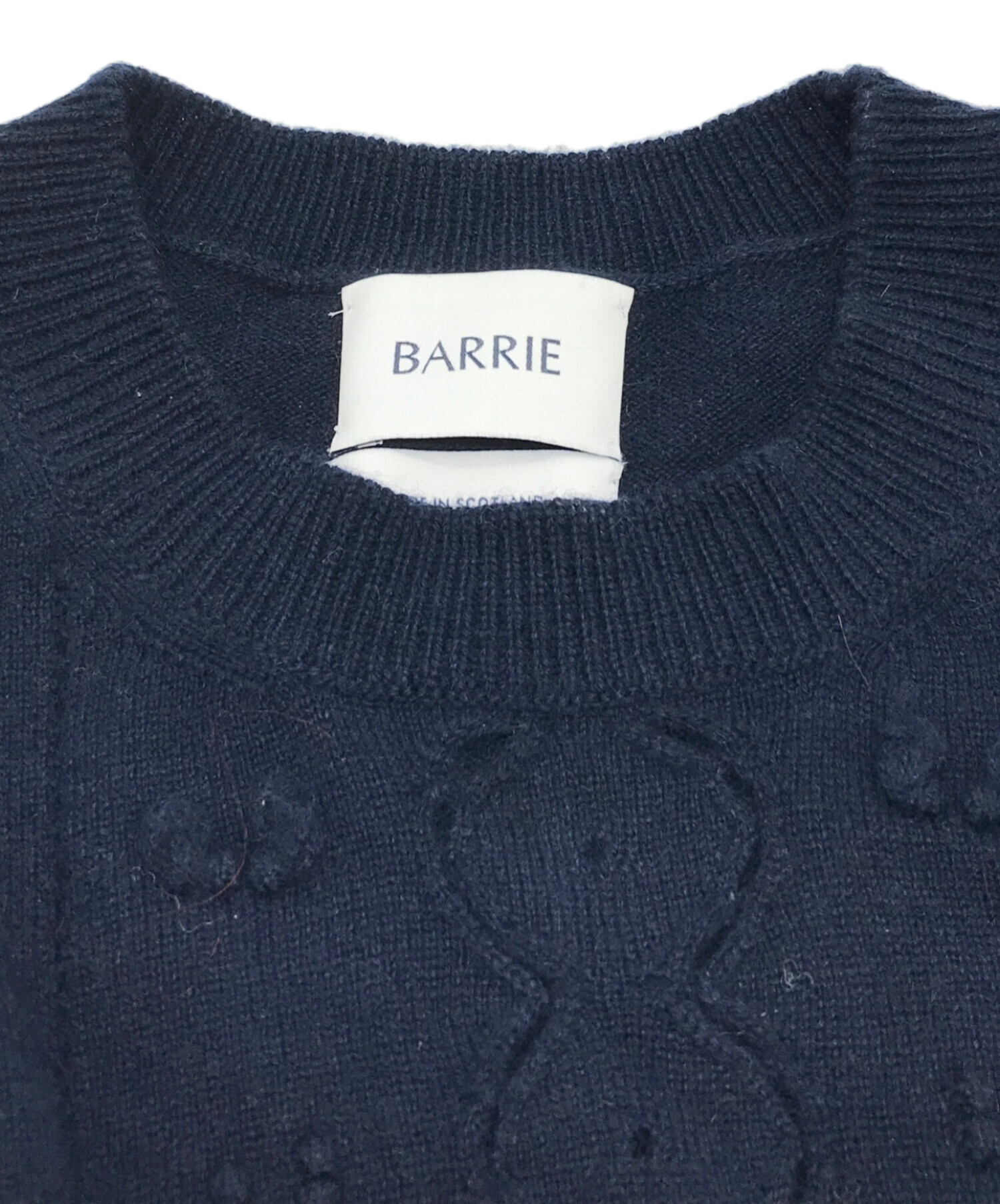 中古・古着通販】BARRIE (バリー) S/Sカシミヤニット ネイビー サイズ