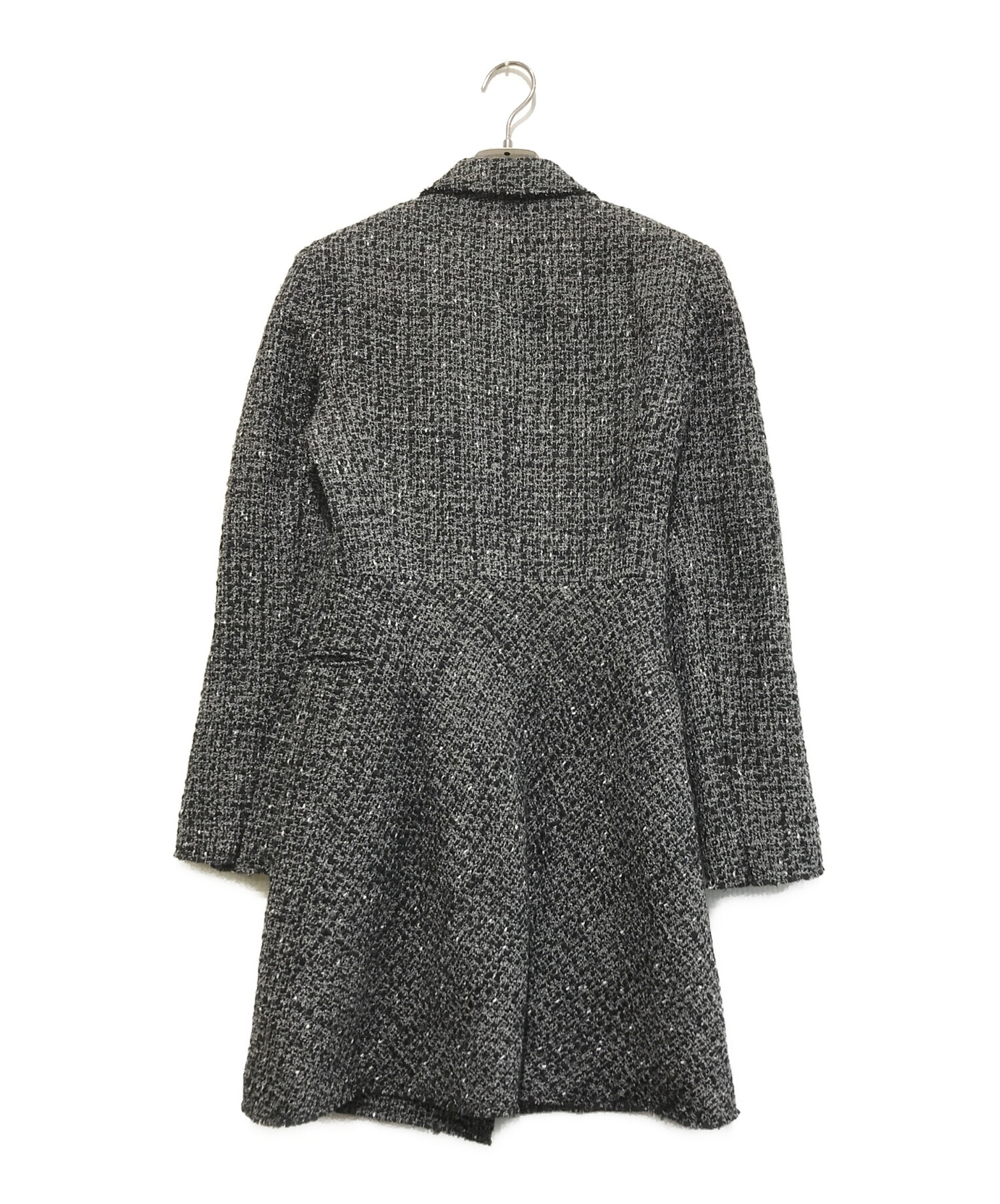 中古・古着通販】theory (セオリー) ツイードコート ブラック サイズ:2