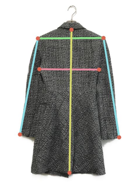 中古・古着通販】theory (セオリー) ツイードコート ブラック サイズ:2