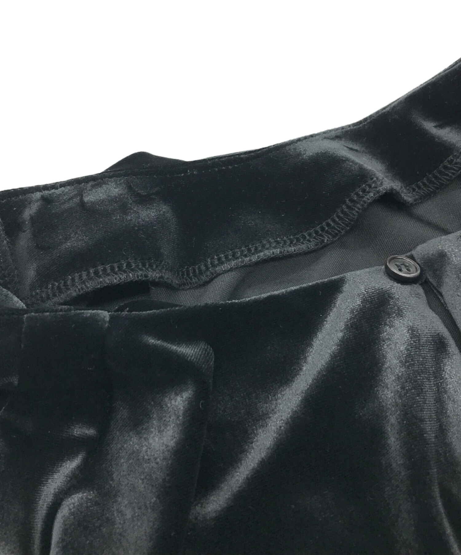 中古・古着通販】OHGA (オオガ) ベロア裾フリルブラウス ブラック