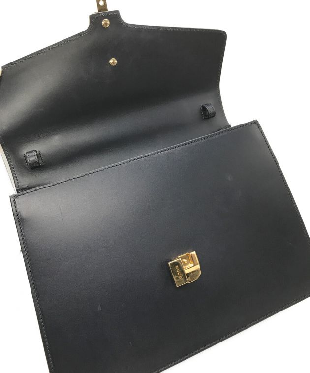 希少✨美品 グッチ シャイニングリザード ハンドバッグ シルヴィチェーン 紺 黒 中古・古着通販】GUCCI (グッチ) シルヴィ 2WAYショルダーバッグ