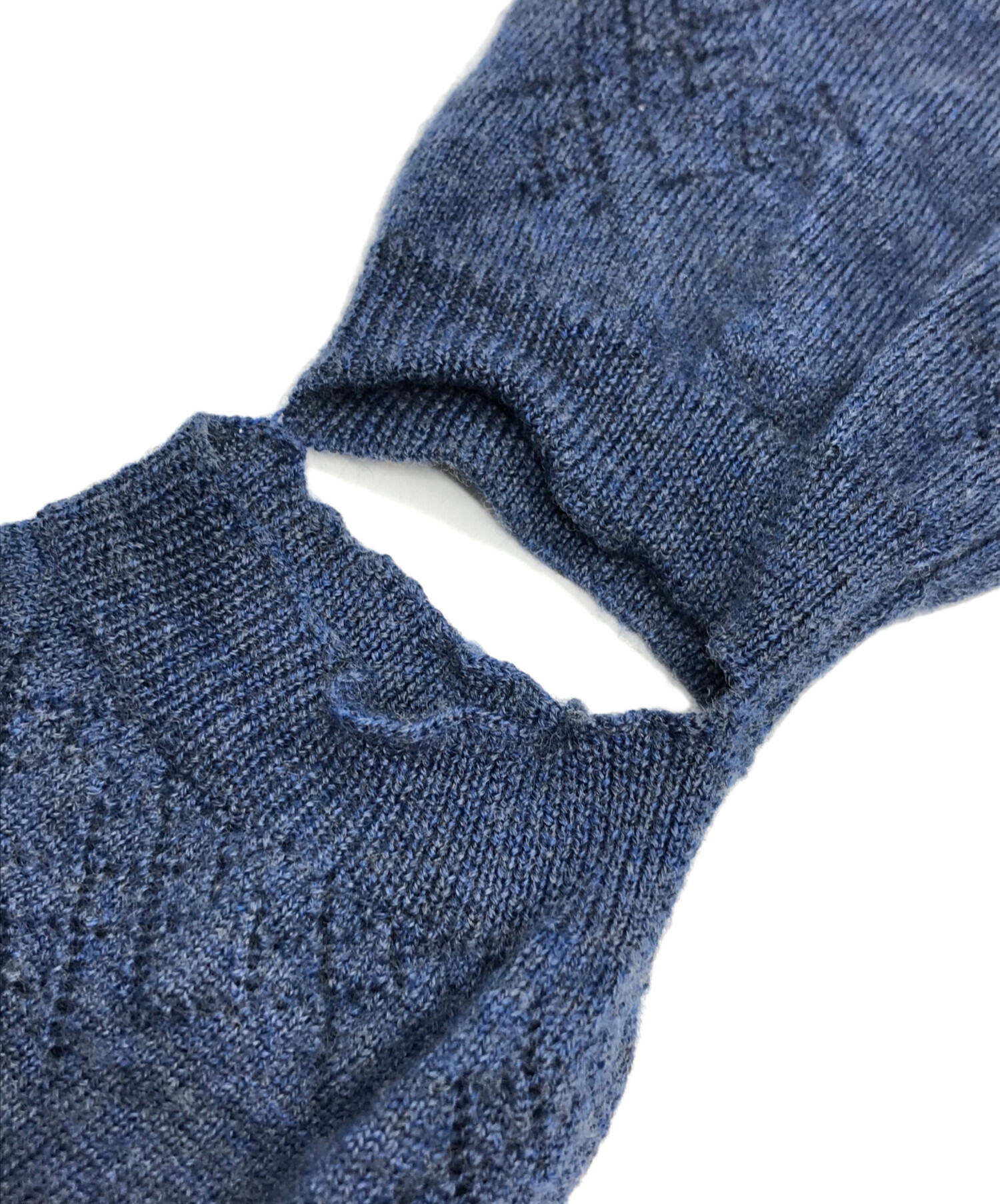 中古・古着通販】IRENE (アイレネ) Eyelet High Gauge Cardigan ブルー