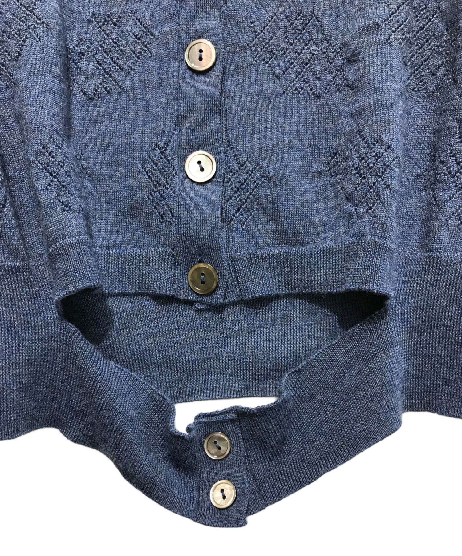 中古・古着通販】IRENE (アイレネ) Eyelet High Gauge Cardigan ブルー