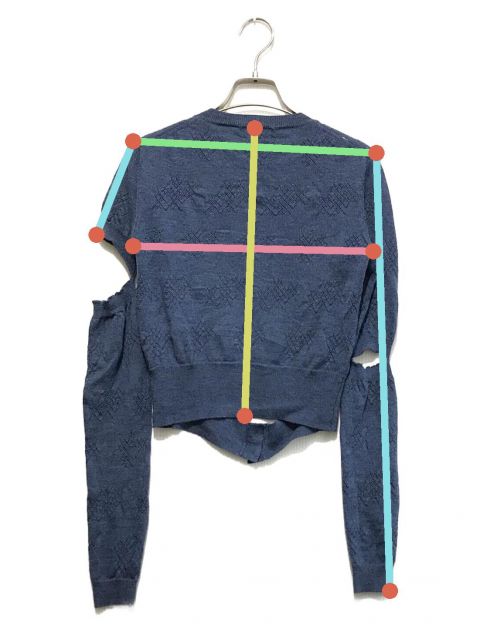 中古・古着通販】IRENE (アイレネ) Eyelet High Gauge Cardigan ブルー
