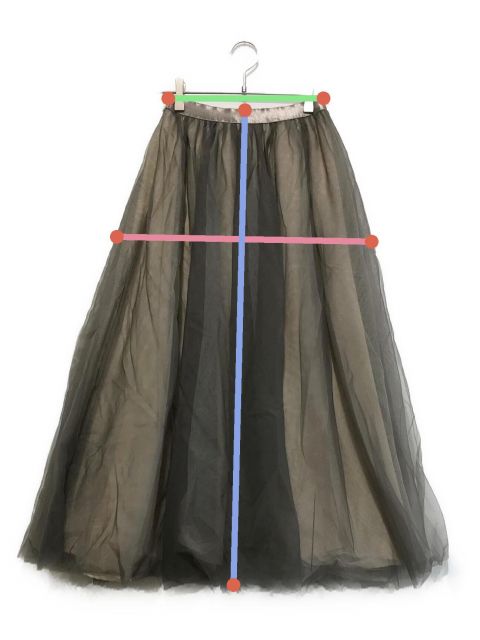 anuans アニュアンス　シアーボリュームチュールスカートM チャコールグレー シアーボリュームチュールスカート（マキシ丈/ロングスカート