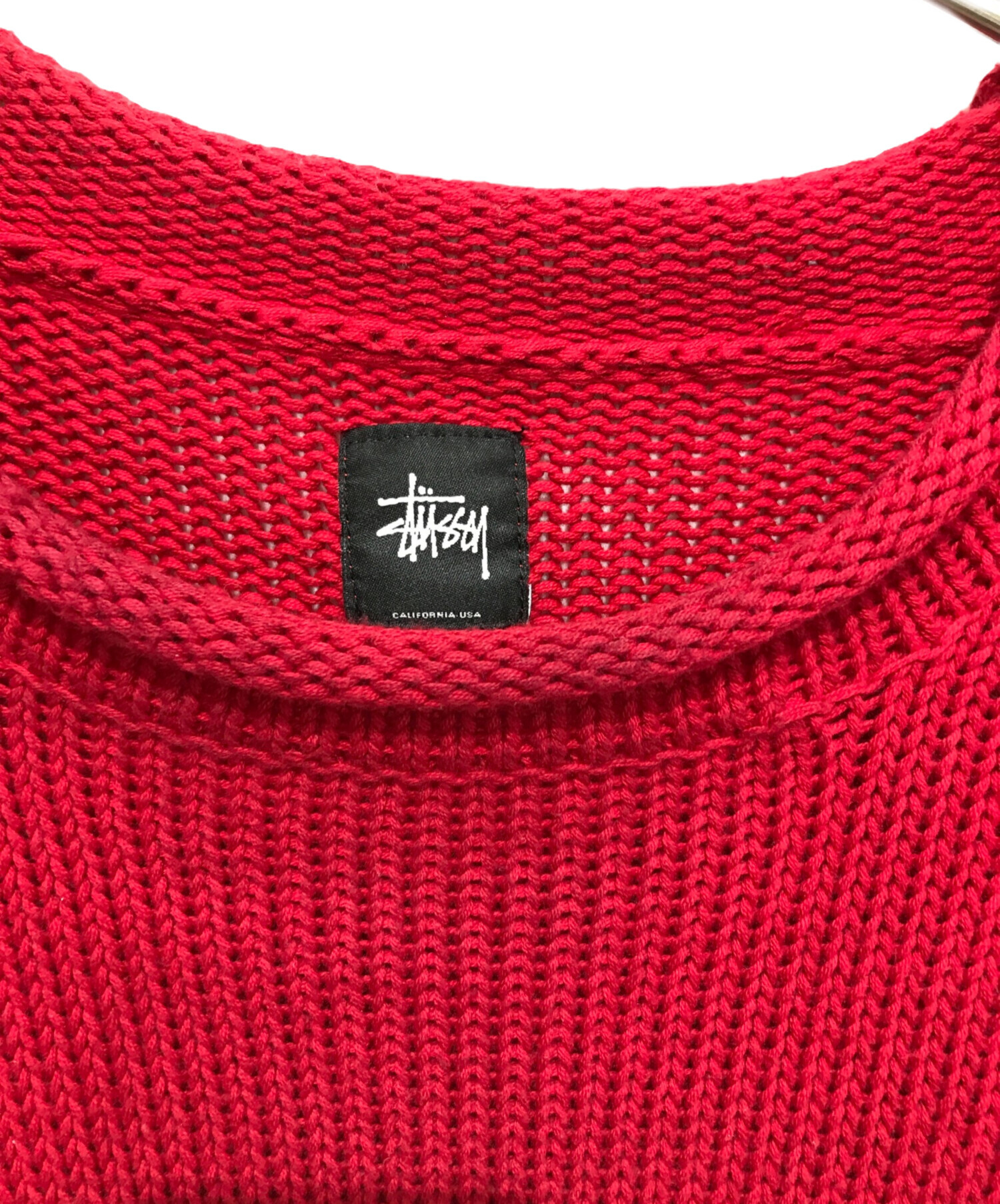 中古・古着通販】stussy (ステューシー) 古着星条旗ニット レッド