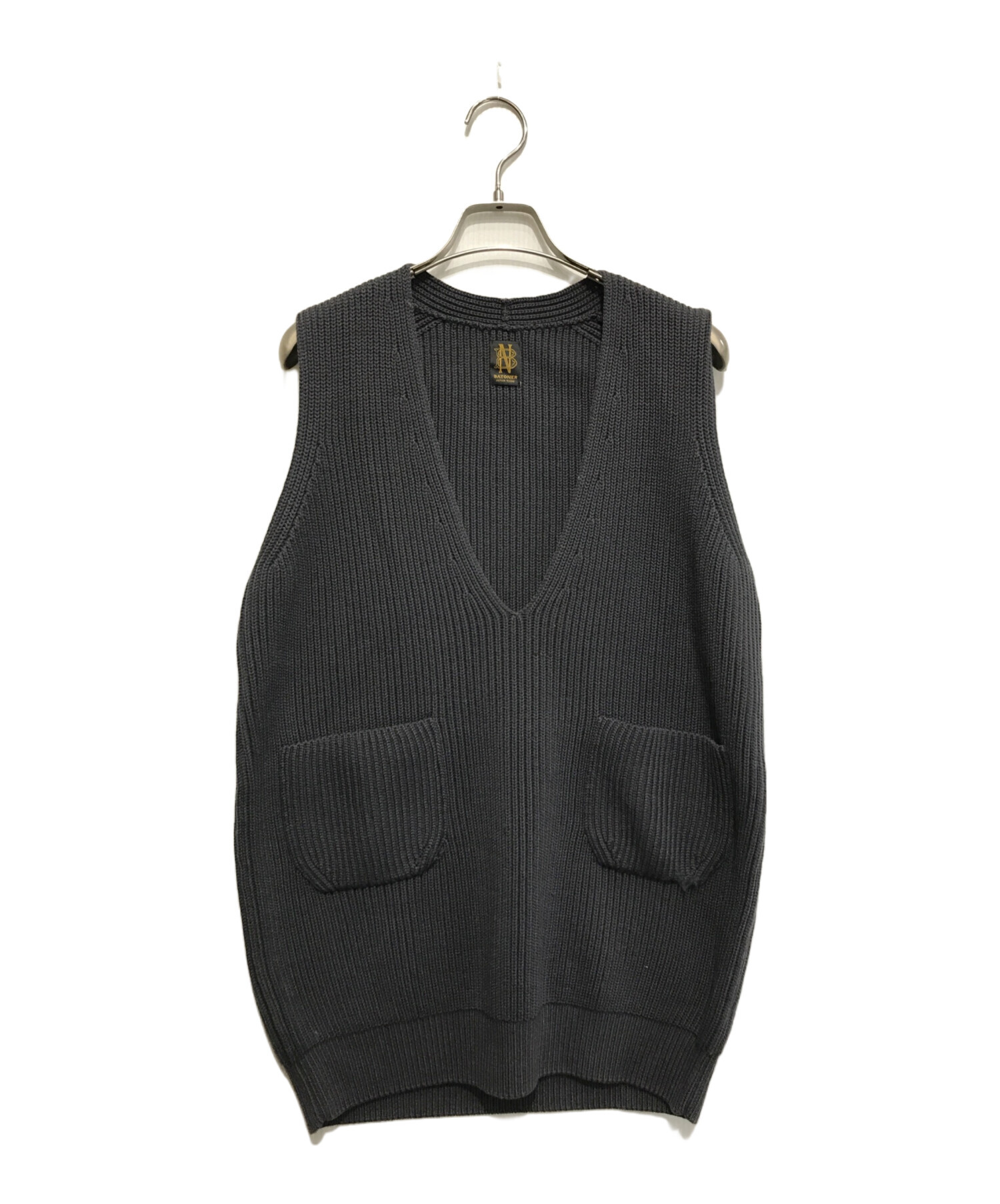 中古・古着通販】BATONER (バトナ―) 21AW SIGNATURE RIB V-NECK VEST 