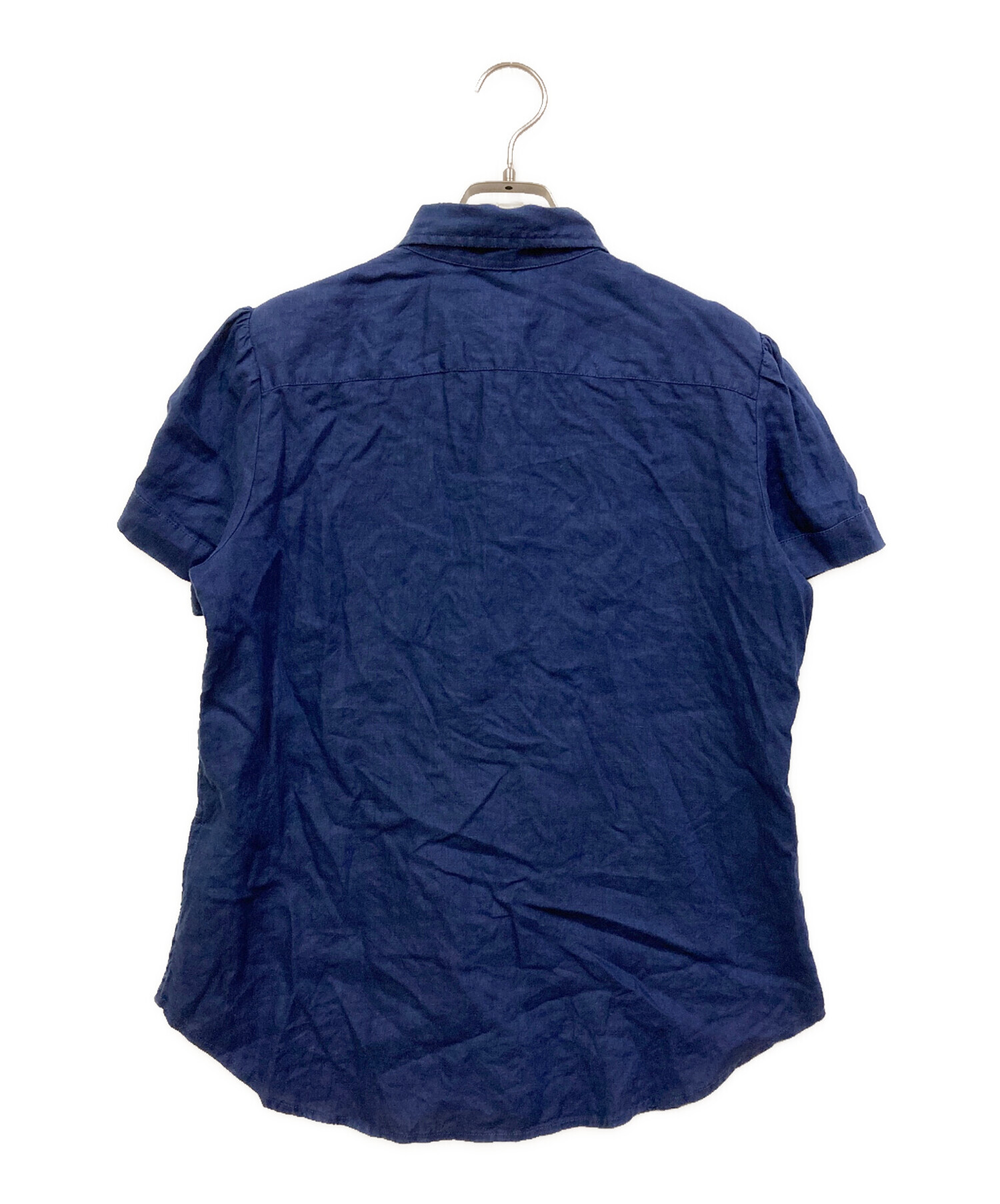 美品✨RALPH LAUREN リネン100% シャツ　フレンチスリーブ　刺繍 中古・古着通販】POLO RALPH LAUREN (ポロ・ラルフローレン) フレンチ