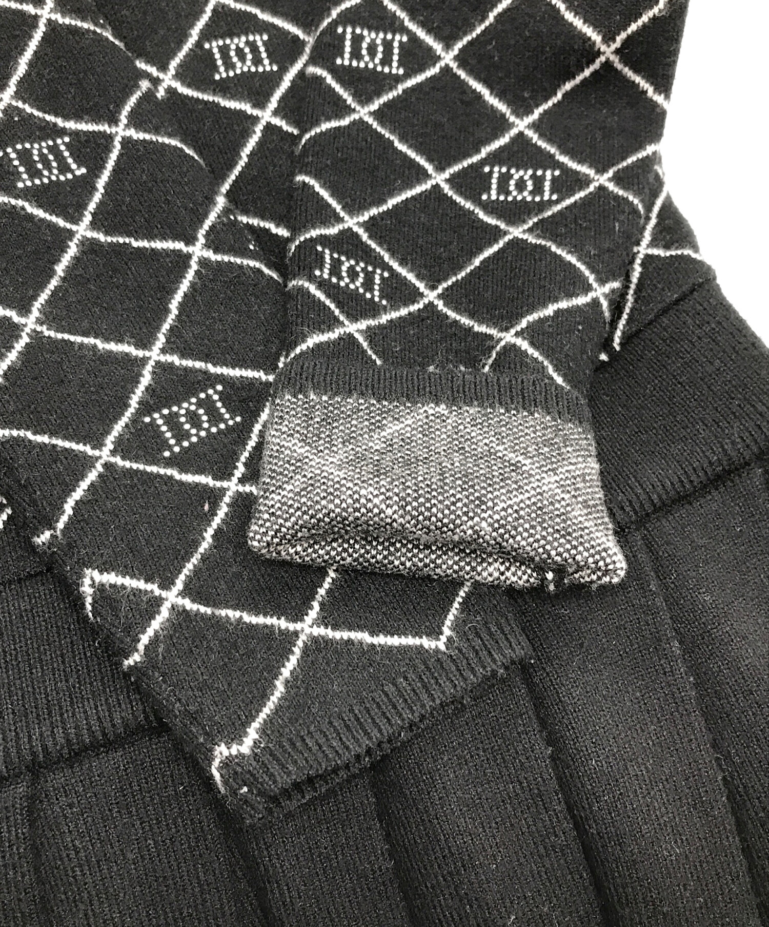 ランダムロゴニットワンピース ブラック 黒  ダーリッチ Darich ダーリッチ Darich ランダムロゴニットワンピース （ブラック