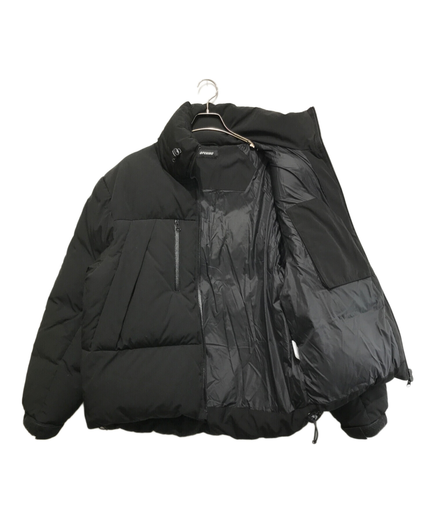 OPENINGACT / ダウンジャケット/M/ポリエステル/BLK/無地/opa210415 中古・古着通販】OPENING (オープニング) ダウンジャケット ブラック