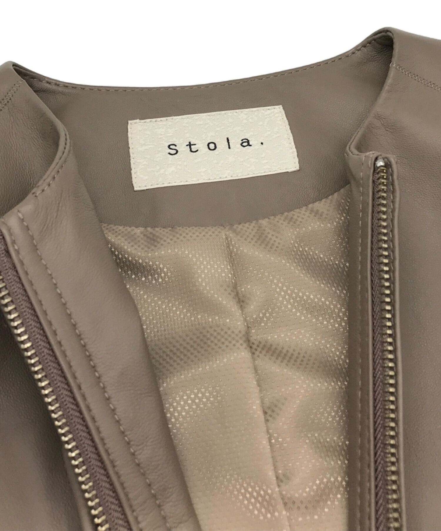 中古・古着通販】stola. (ストラ) ラムレザージャケット ブラウン