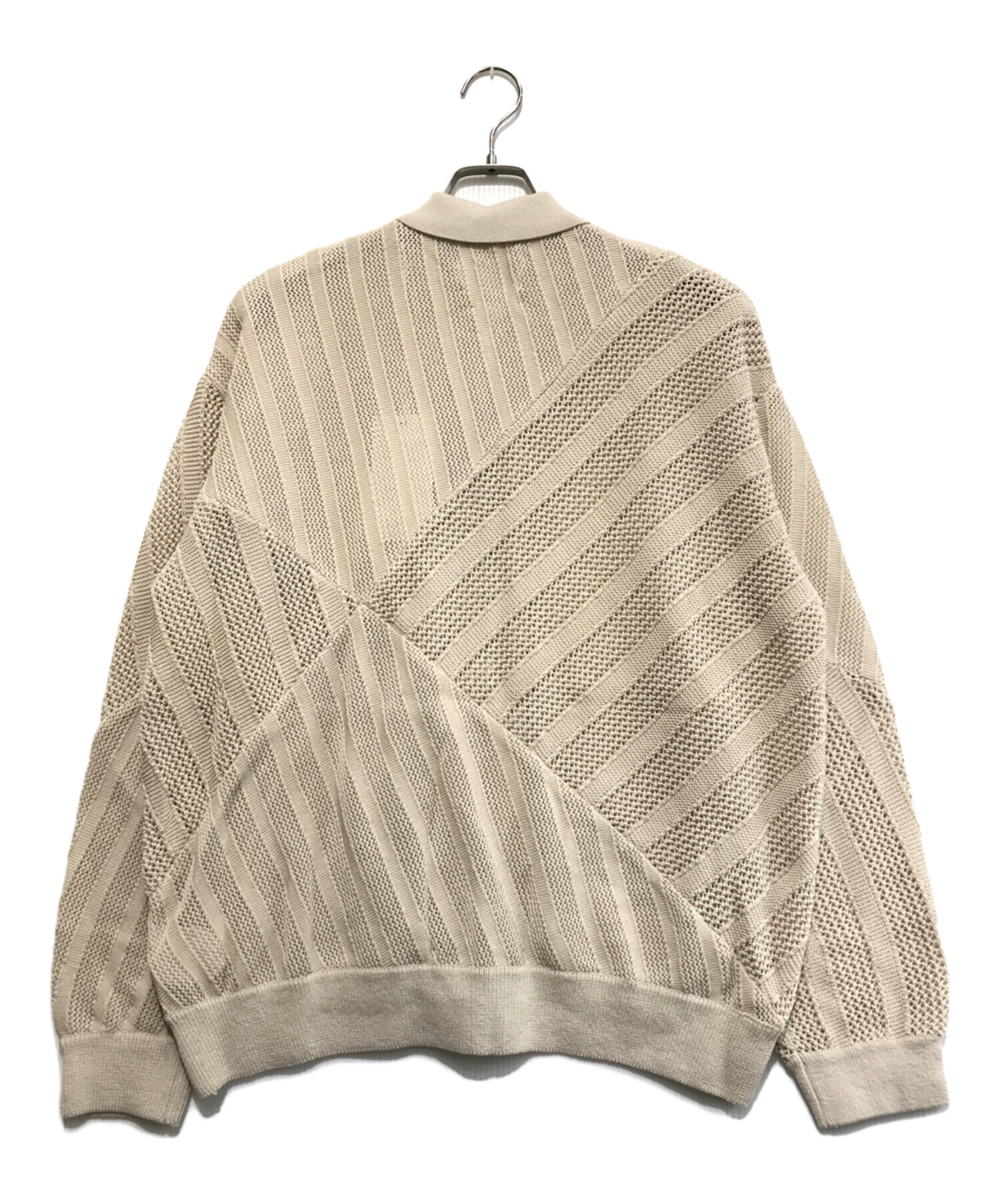 中古・古着通販】YOKE (ヨーク) COTTON MESH STRIPE ZIP-UP CARDIGAN 