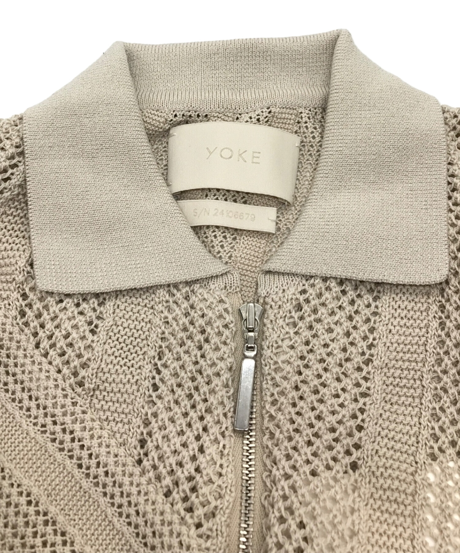 中古・古着通販】YOKE (ヨーク) COTTON MESH STRIPE ZIP-UP CARDIGAN 