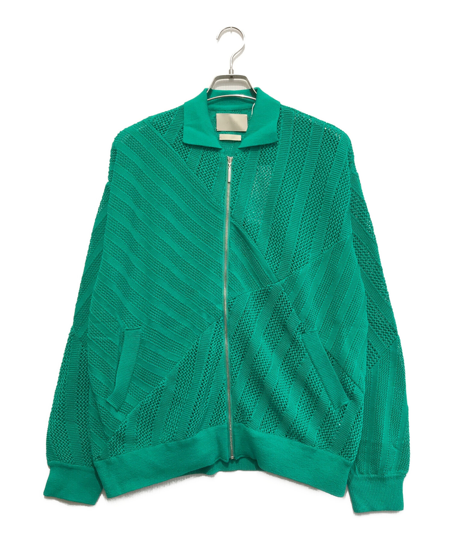 中古・古着通販YOKE (ヨーク) COTTON MESH STRIPE ZIP-UP CARDIGAN