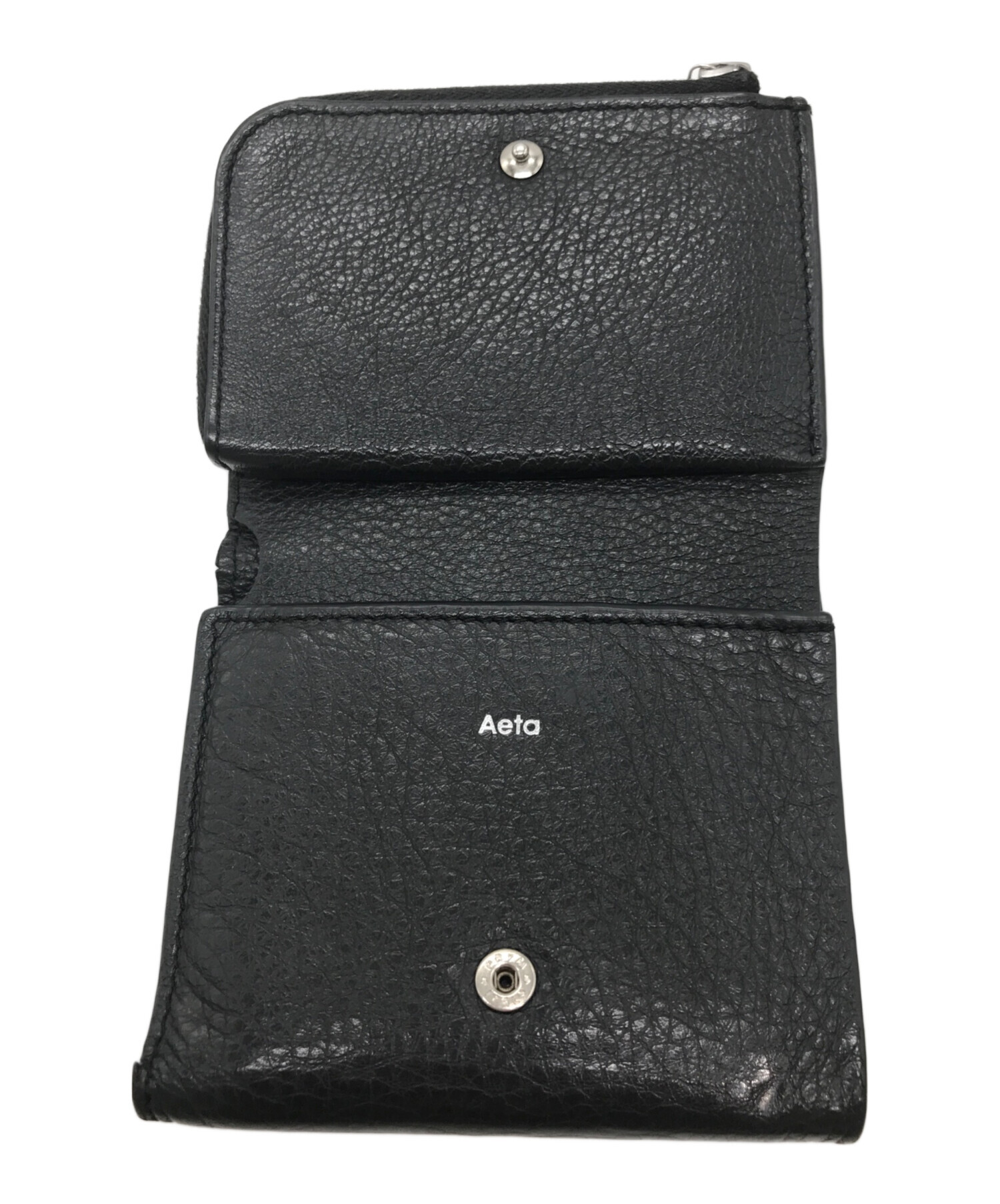 Aeta レザーウォレット 中古・古着通販】Aeta (アエタ) レザーウォレット ブラック｜ブランド