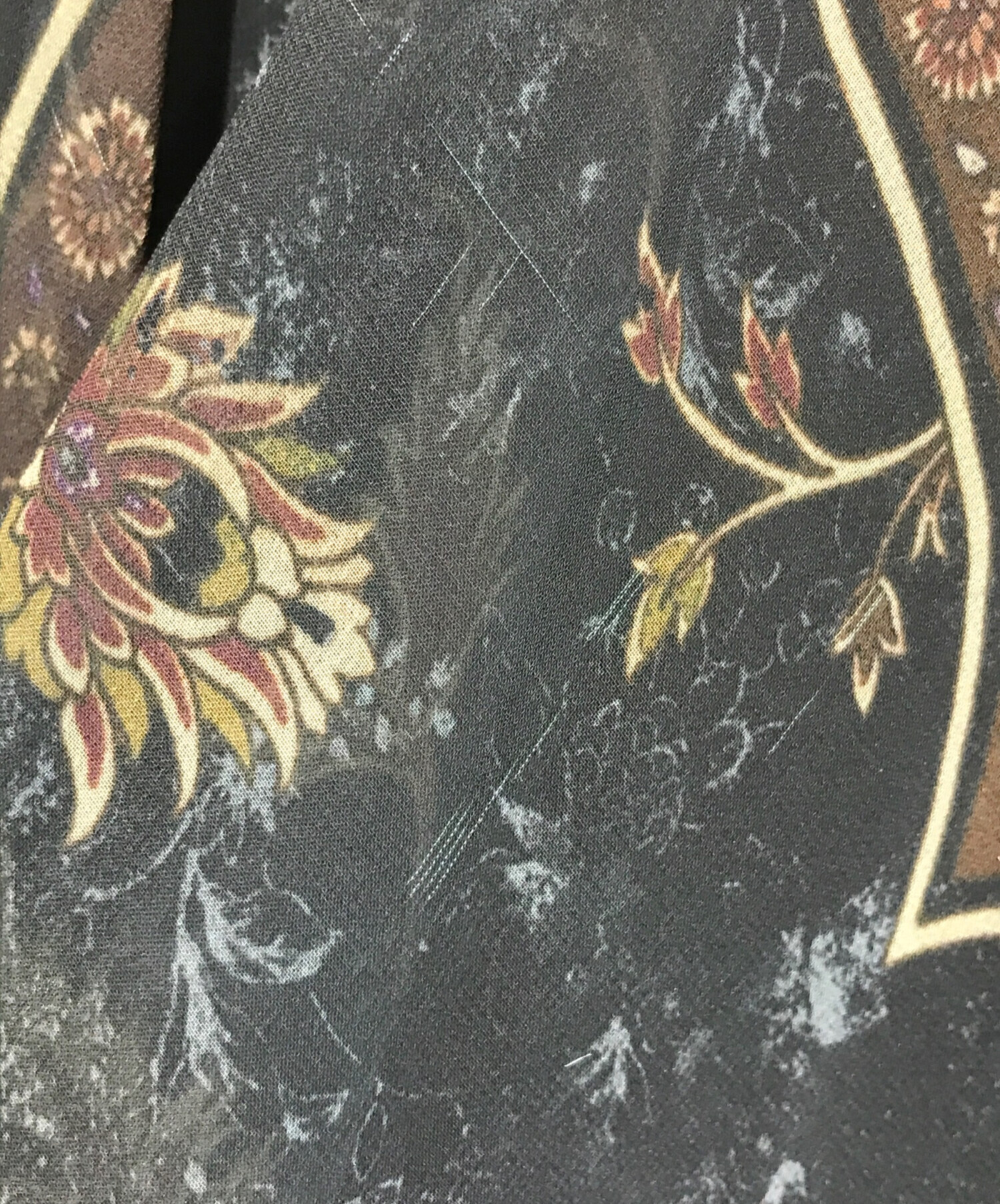 中古・古着通販】Ameri (アメリ) VELOUR DOCKING SCARF DRESS ブラック 