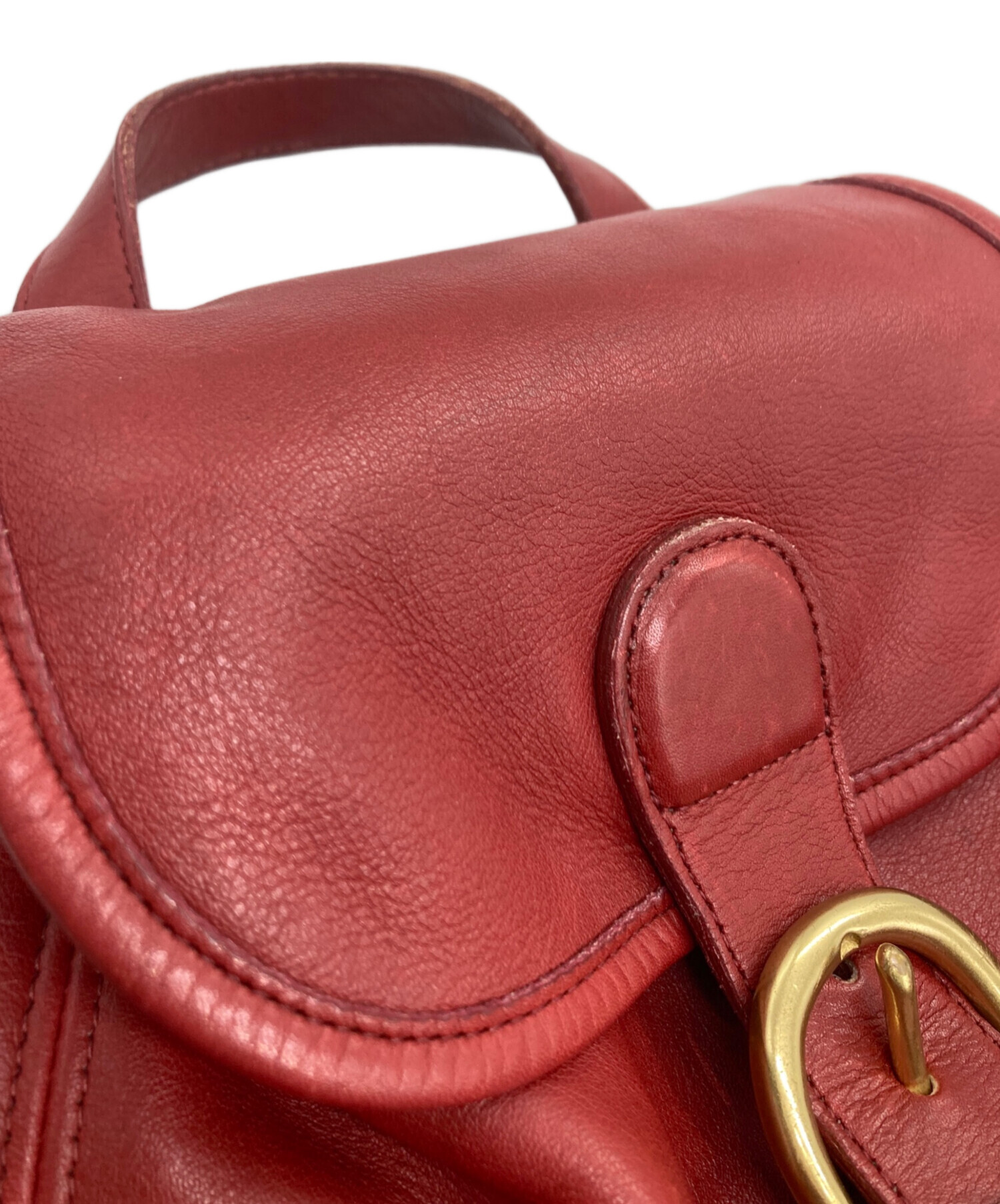 中古・古着通販】COACH (コーチ) オールドレザーミニリュック レッド 