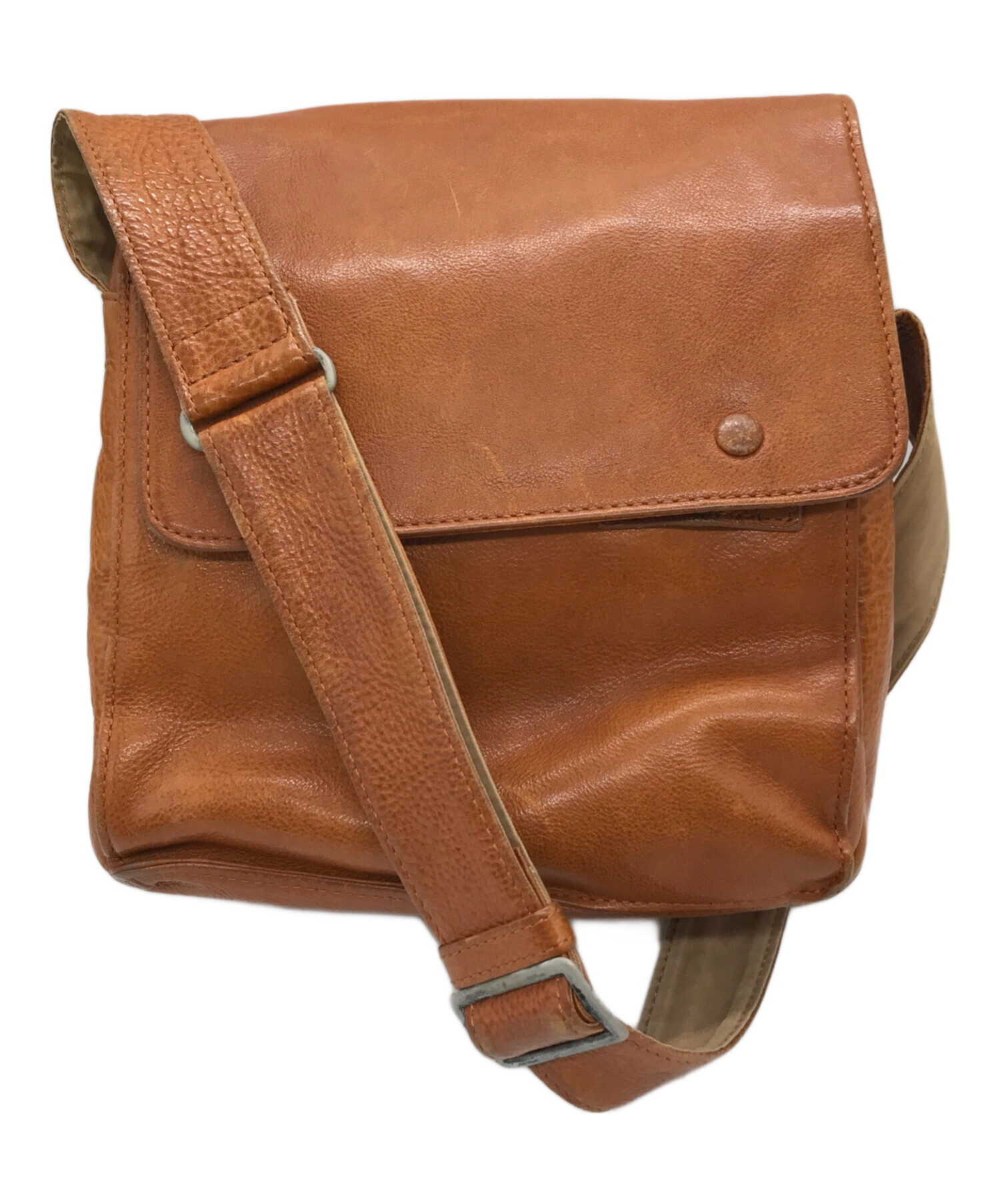 中古・古着通販】PORTER (ポーター) レザーショルダーバッグ ブラウン 