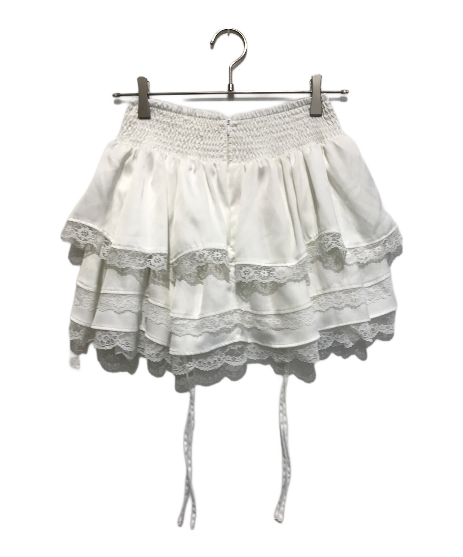 ランダムフリルミニスカート ホワイトdarich