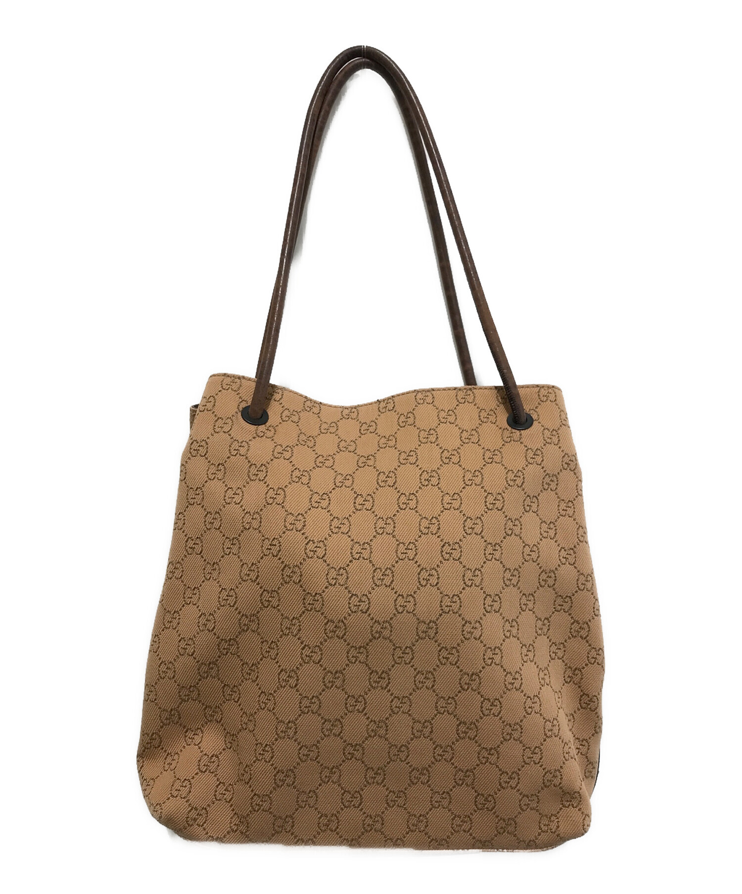中古・古着通販】GUCCI (グッチ) GGキャンバストートバッグ ブラウン 