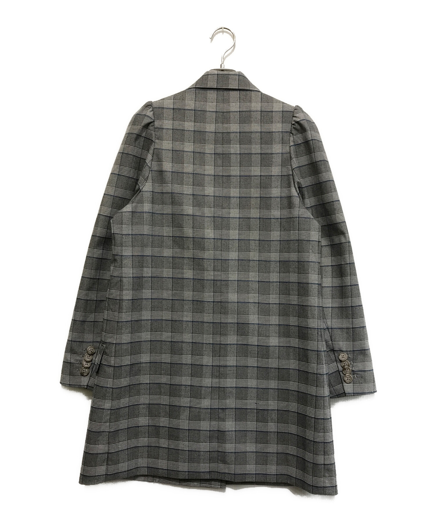 【新品未使用】Ameri VINTAGE PUFF CHECK JACKET 中古・古着通販】AMERI (アメリ) PUFF CHECK JACKET WIT グレー×ブルー
