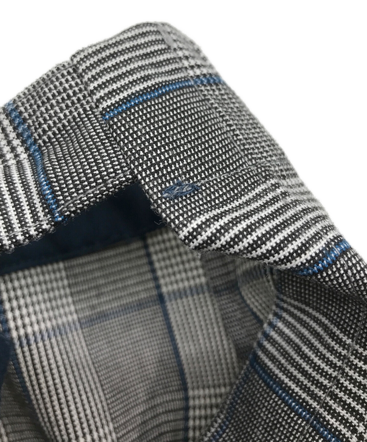 中古・古着通販】AMERI (アメリ) PUFF CHECK JACKET WIT グレー×ブルー