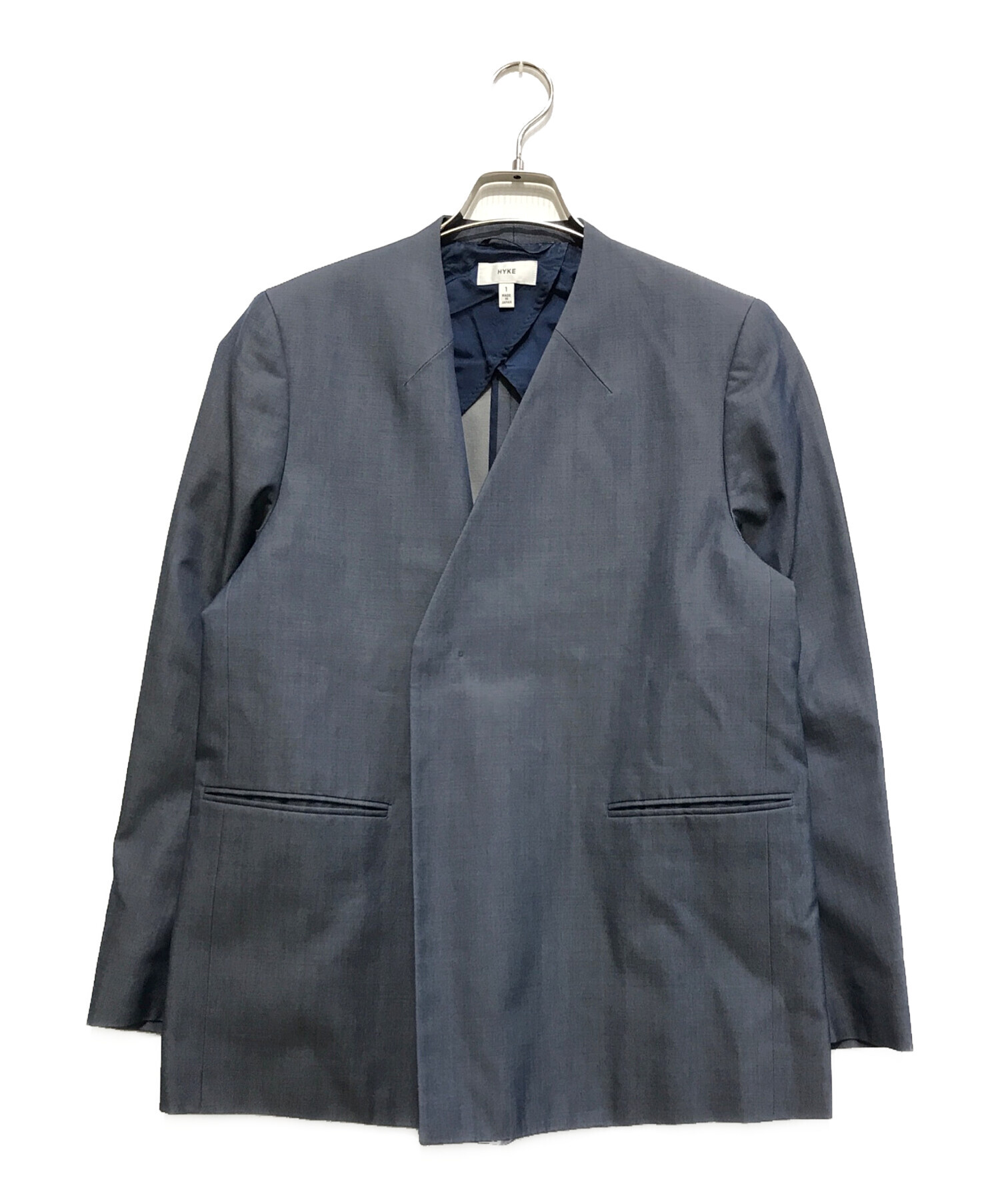中古・古着通販】HYKE (ハイク) ノーカラーシャンブレージャケット