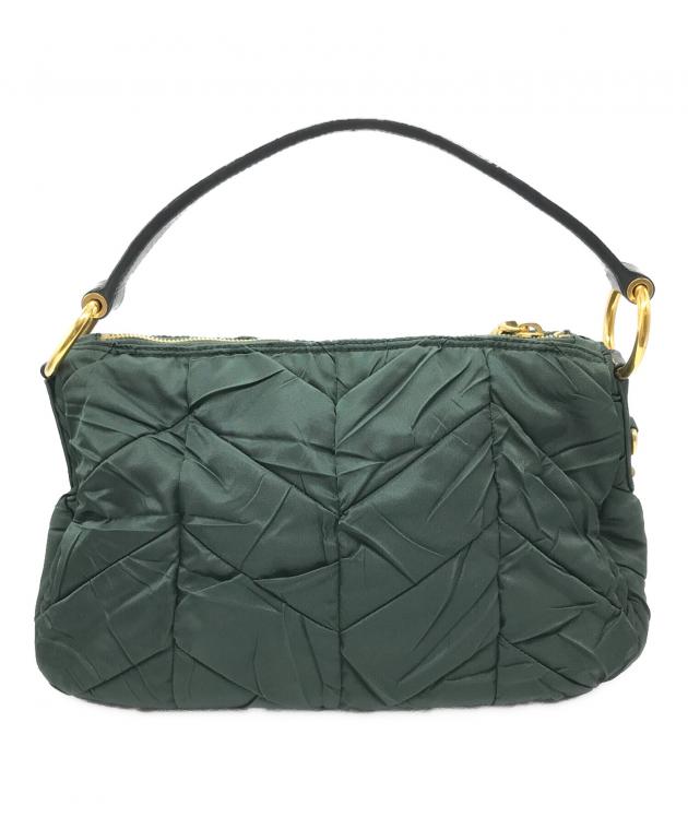 中古・古着通販】PRADA (プラダ) キルティングハンドバッグ グリーン