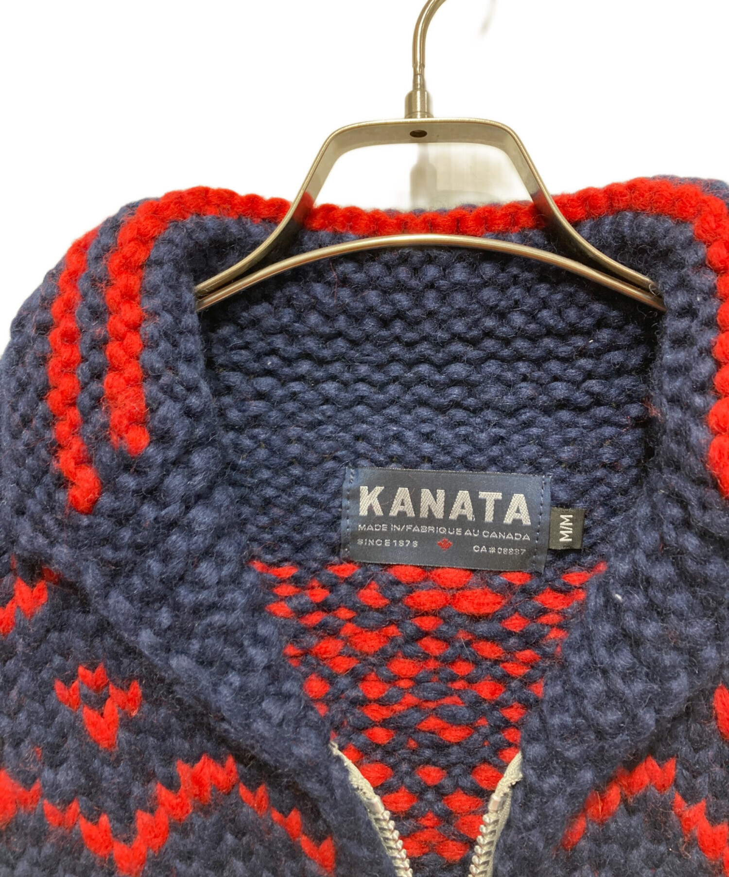中古・古着通販】KANATA (カナタ) カウチンニットジャケット レッド 