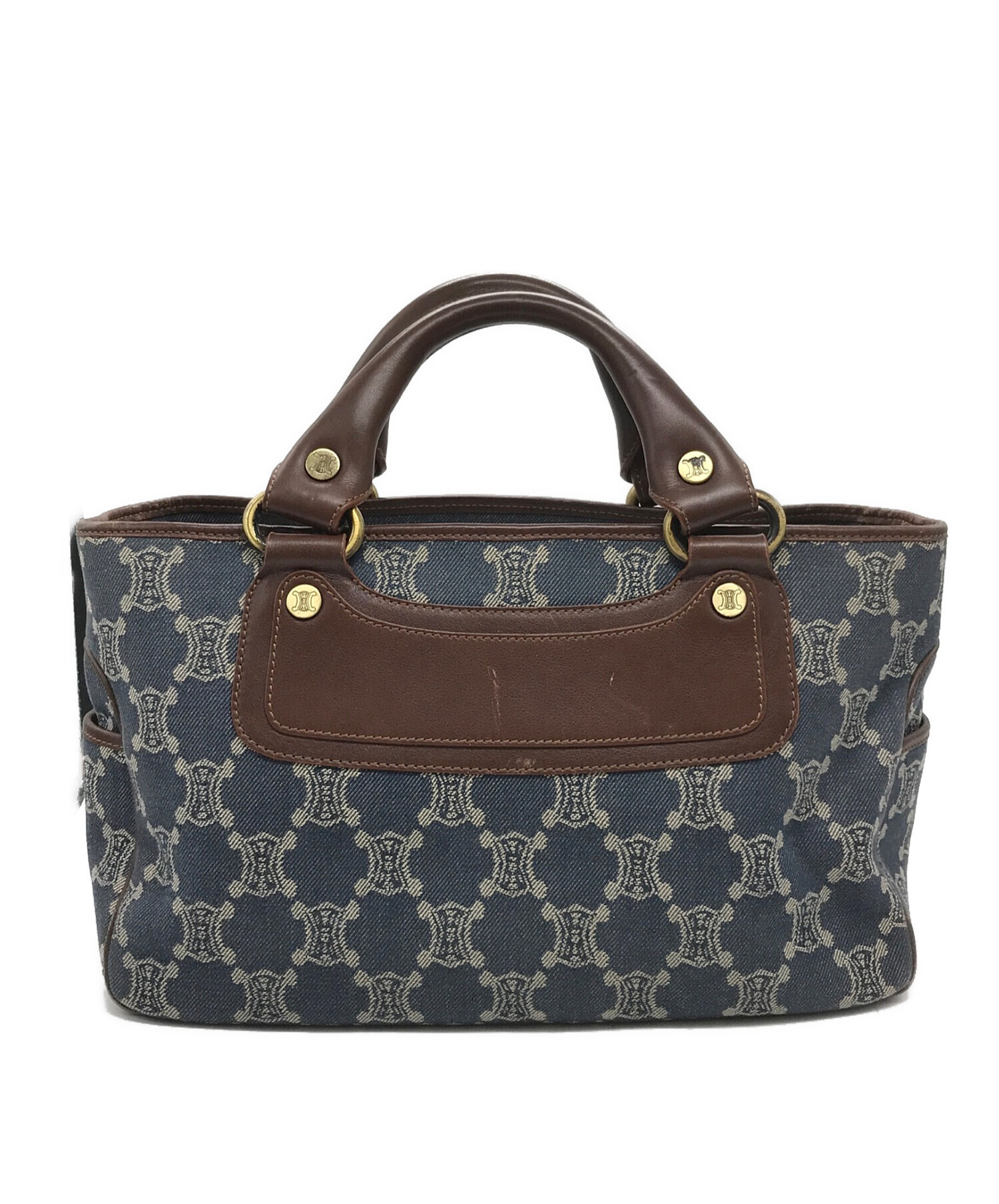 【美品】セリーヌ ブギーバッグ パリマカダム デニム ハンドバッグ セリーヌ ブギーバッグ パリマカダム デニム ブラウン