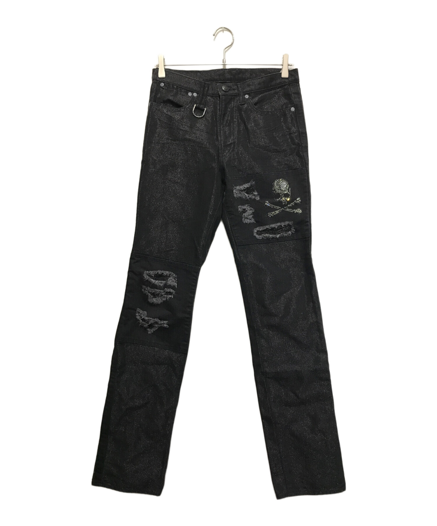 中古・古着通販】roen jeans (ロエンジーンズ) スカルラインストーン 