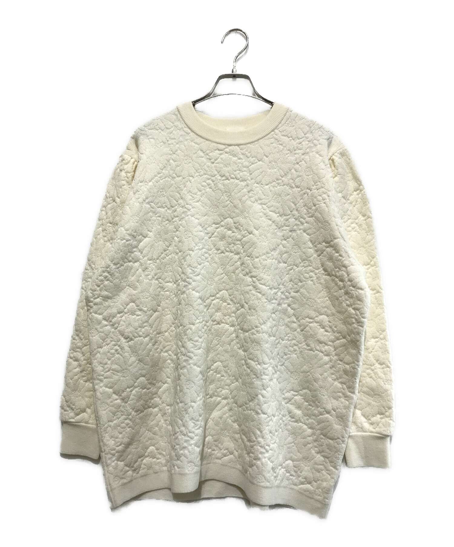 中古】OHGA オーガ フラワージャケット ブルゾン ノーカラー  