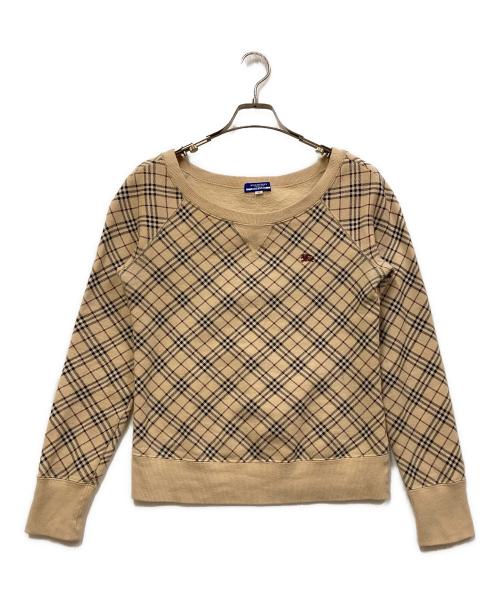 バーバリー ブルーレーベル ノバチェック スウェット ジップアップ 38 美品 BURBERRY BLUE LABEL バーバリー ブルーレーベル ジップアップ