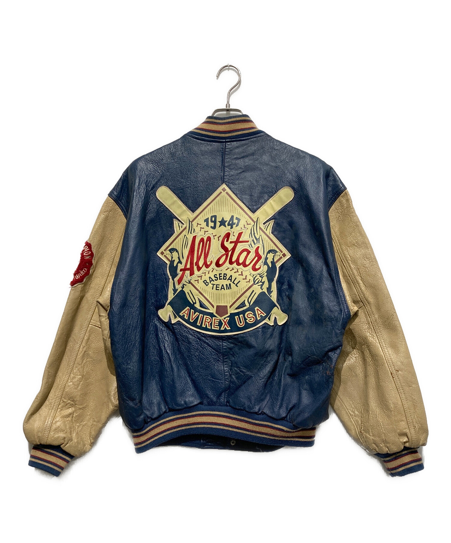 中古・古着通販】AVIREX (アヴィレックス) レザースタジャン ブルー