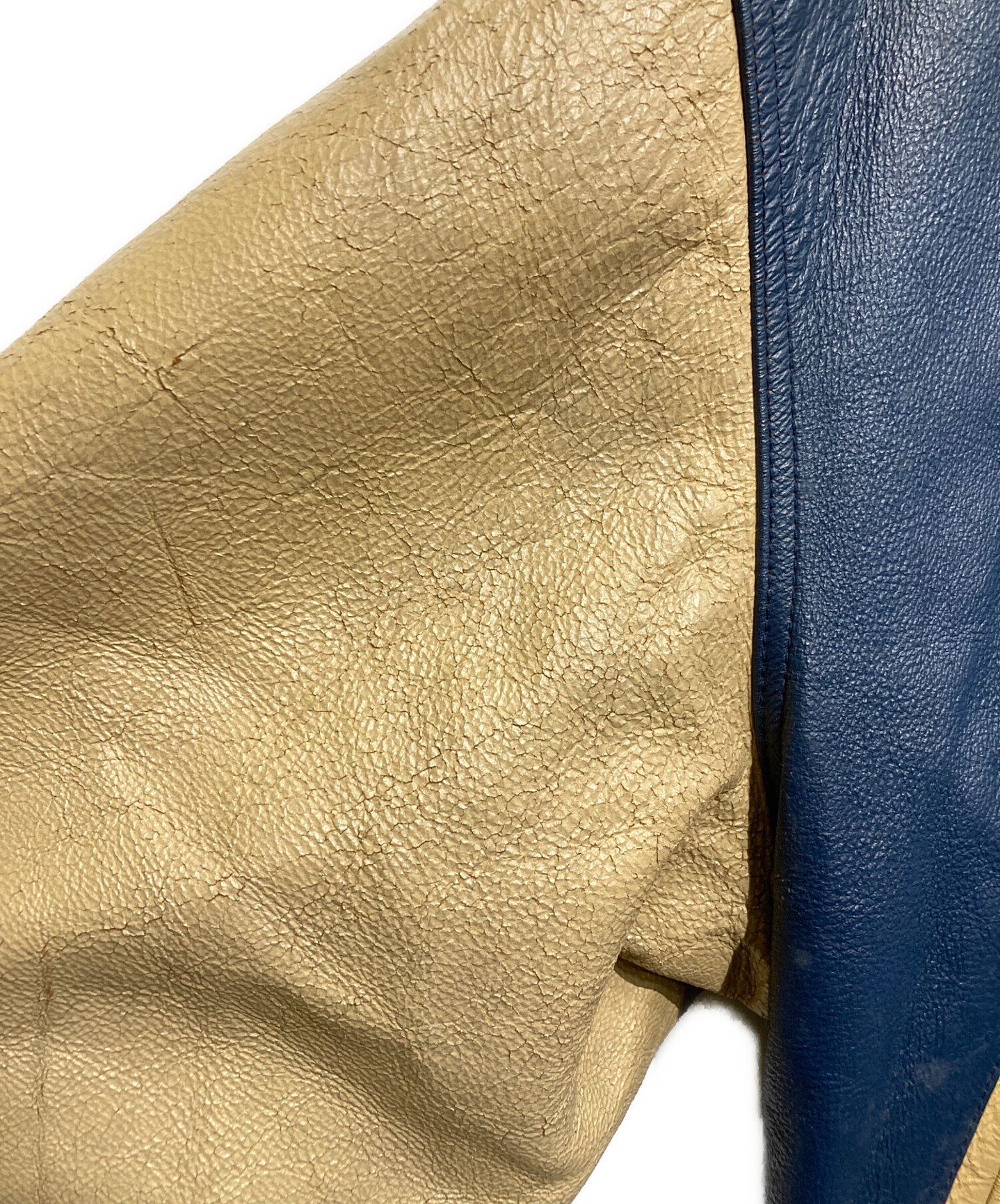 中古・古着通販】AVIREX (アヴィレックス) レザースタジャン ブルー