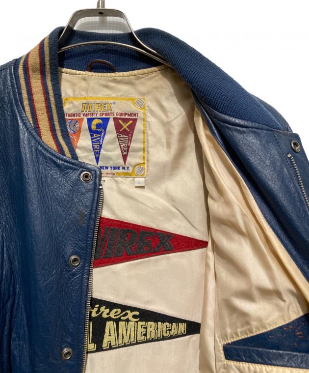 アビレックス　スタジャン　両面デザイン　y2k 袖レザー　中綿　リバーシブル AVIREX - アビレックス スタジャン 両面デザイン y2k 袖レザー 中綿