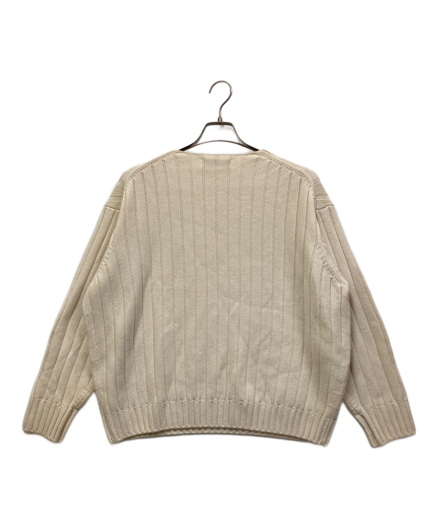 中古・古着通販】EBURE (エブール) カシミヤVネックニット ホワイト