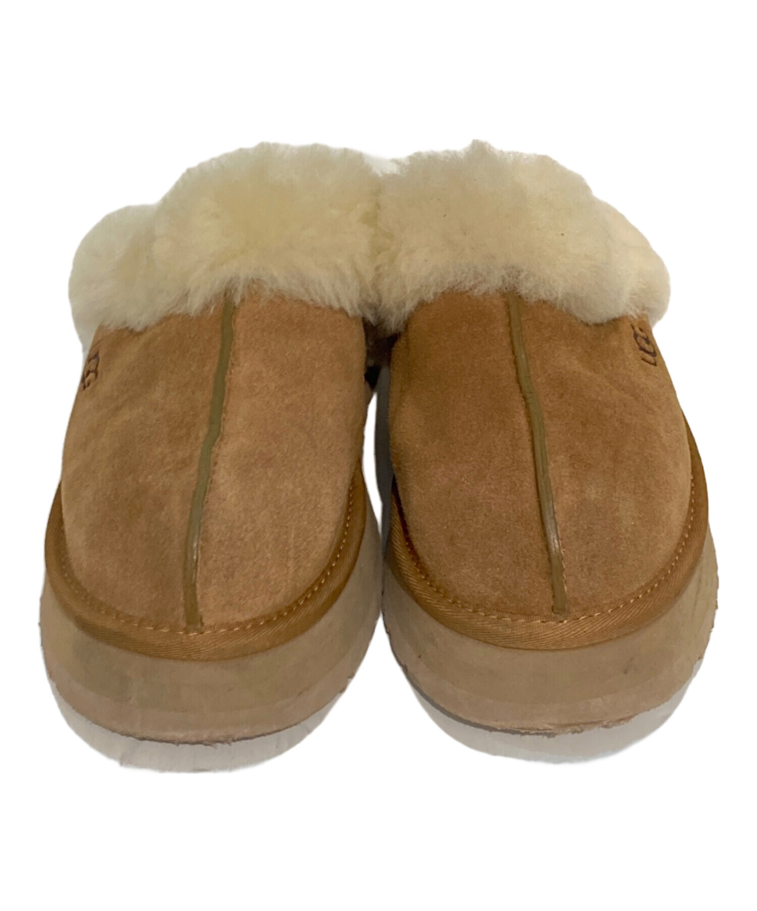 【新品 未使用】UGG ベージュ ファー サンダル 中古・古着通販】UGG (アグ) ムートンファーサンダル ベージュ サイズ
