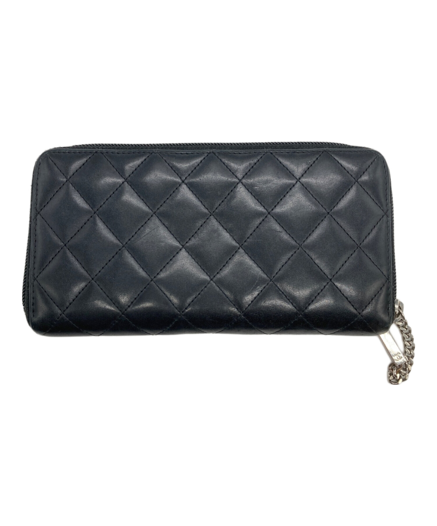 中古・古着通販】CHANEL (シャネル) 長財布 ブラック×ピンク｜ブランド 