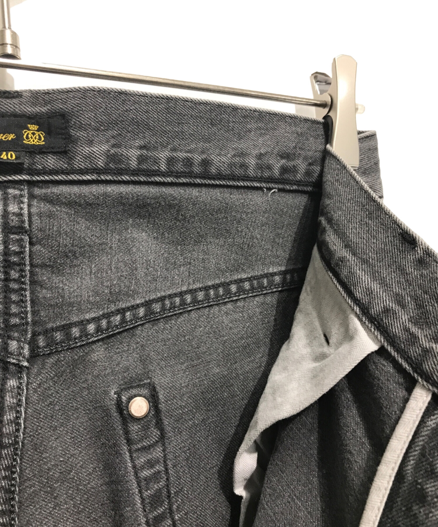 中古・古着通販】Drawer (ドゥロワー) タックデニムパンツ グレー